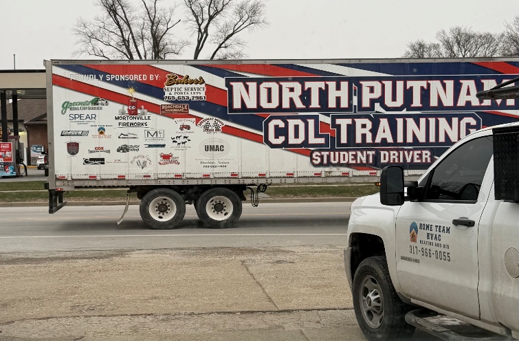 North Putnam CDL training trailer with Home Team HVAC vehicle